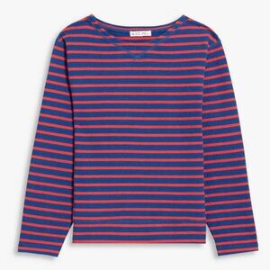 Alex Mill Women's Lakeside Striped Tee Small NWT French blue/Berry red